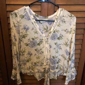 Floral cropped American Eagle blouse